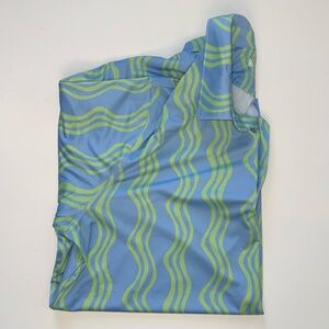 Chubbies Blue and Green Wavy Polo Shirt